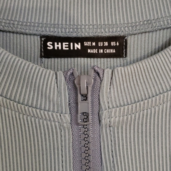 SHEIN Half Zip Thumb Hole Bodycon Dress - Picture 3 of 7